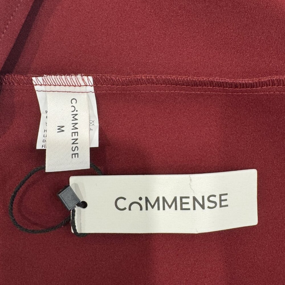 Commense Cap Sleeved Keyhole Neckline Flared Burgundy Midi Dress NWT, Size M - Picture 13 of 16